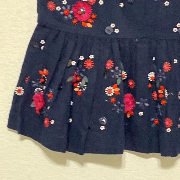 J.Crew Hand-Embellished Linen Blend Multicolor Peplum Top Size 0 - Picture 7 of 8